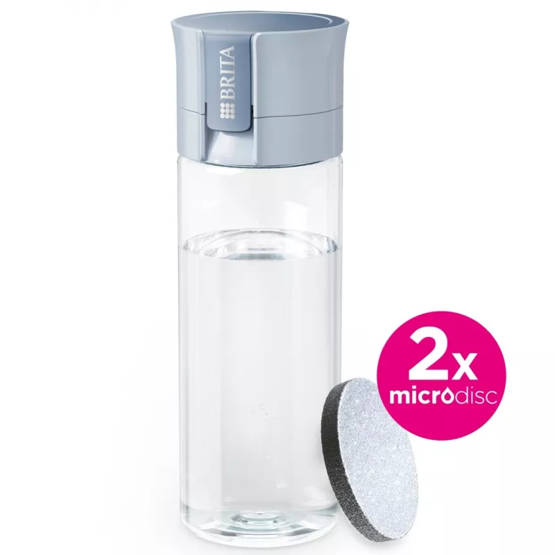 Botella filtrante BRITA Vital azul pastel 600 ml con 2 filtros MicroDisc, sin BPA, apta para lavavajillas