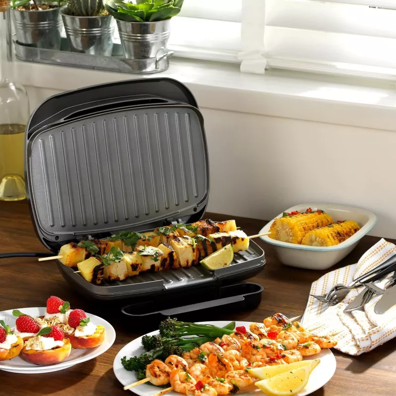 Parrilla eléctrica compacta Petra PT4366GRYDEKFDIR con recubrimiento antiadherente
