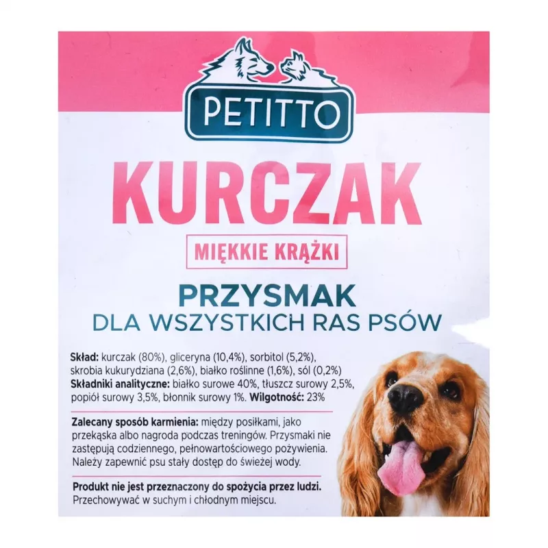 PETITTO Anillos blandos de pollo snack para perros, 500 g