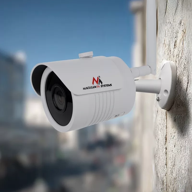 Cámara IP Maclean IPC WiFi 5MPx exterior, con sirena, CMOS 1/2.5, H.264/H.264+/H.265/H.265+/JPEG/AVI, Onvif, MCTV-516
