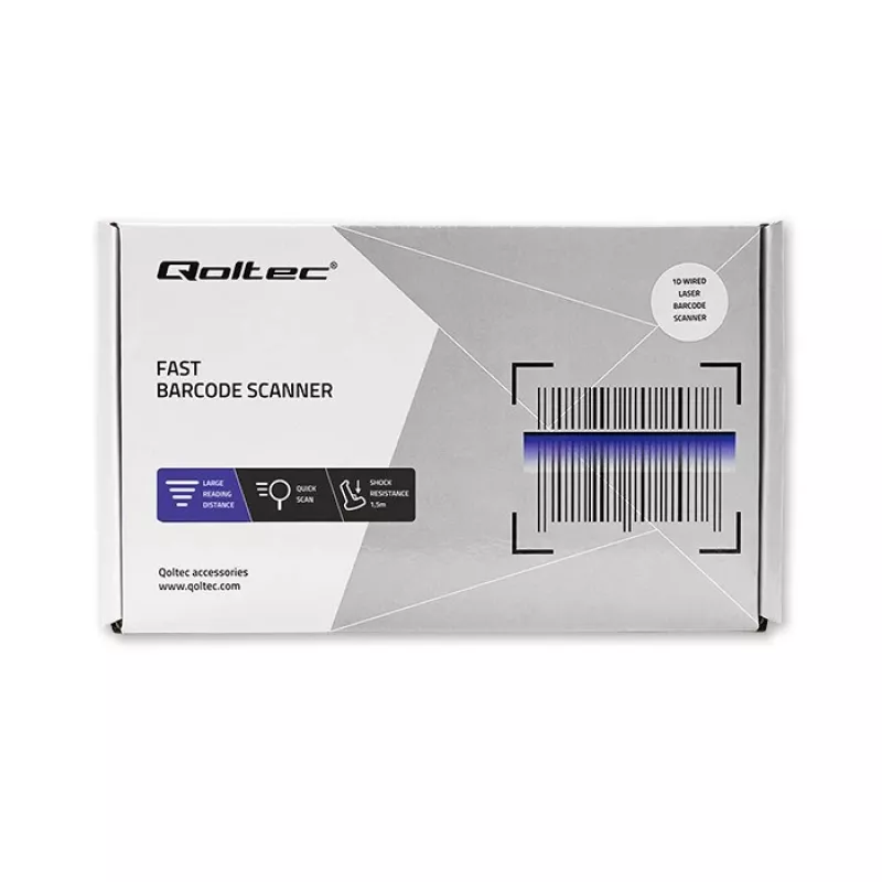 Lector de códigos de barras inalámbrico QOLTEC 50878 1D/2D con base de carga