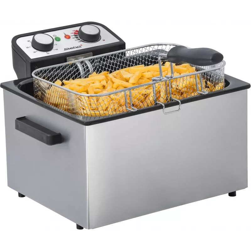 Freidora Steba DF 300 Double 5 L 3000 W negra acero inoxidable
