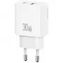 Cargador usams USA001632 30W 1×USB-C 1×USB-A carga rápida