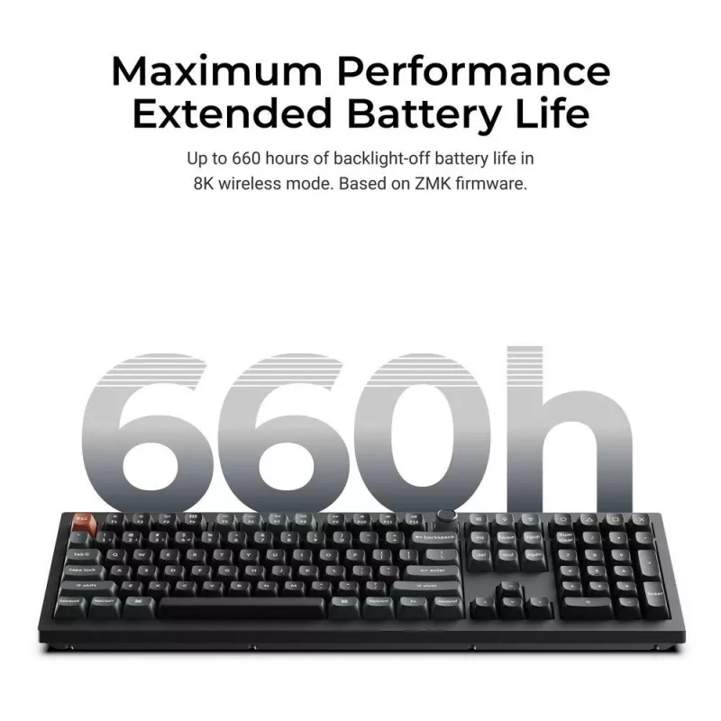 Teclado mecánico Full-Size Keychron V6 Ultra 8K — QWERTY, Bluetooth, RGB, negro