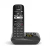 Teléfono analógico/DECT Gigaset AS690A identificador de llamadas negro