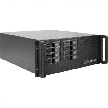Carcasa rackmount INTER-TECH IPC 4U-4508 negra — chasis 4U para servidor/PC, rackmount