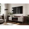 Mueble TV con chimenea Cama Meble TRESSE 180x40x54,5 cm — marco negro, superficie en cashmere mate