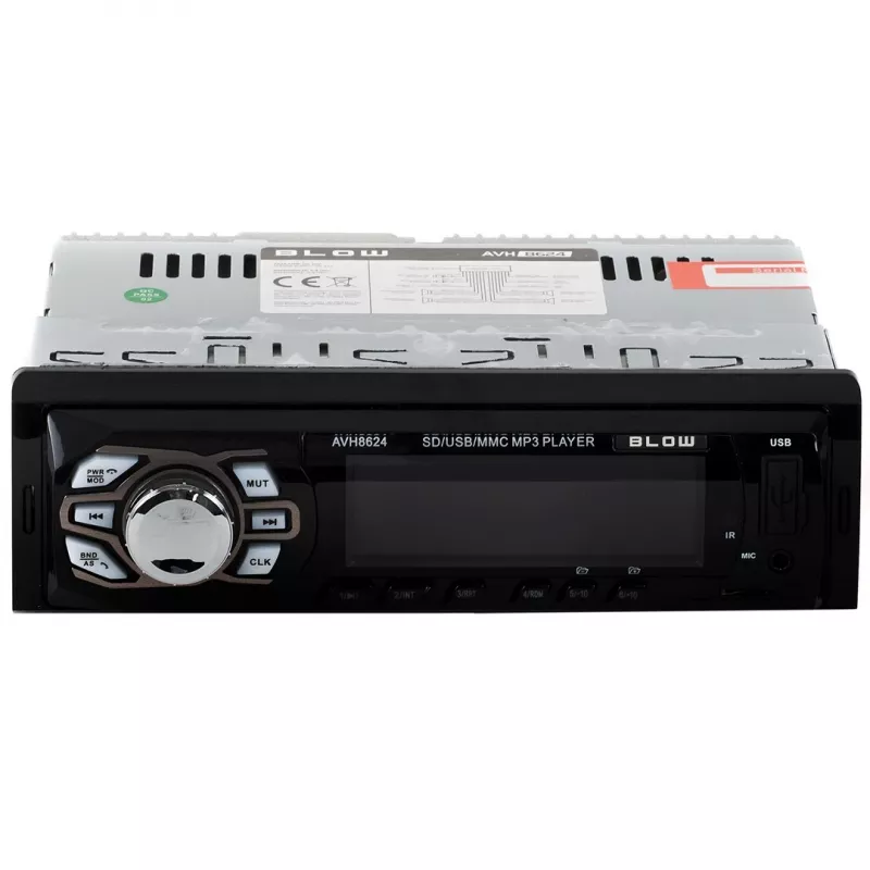 BLOW AVH-8624 autorradio, 1 DIN, FM RDS, Bluetooth, USB, SD/MMC, AUX, MP3, pantalla LCD, mando a distancia, negro