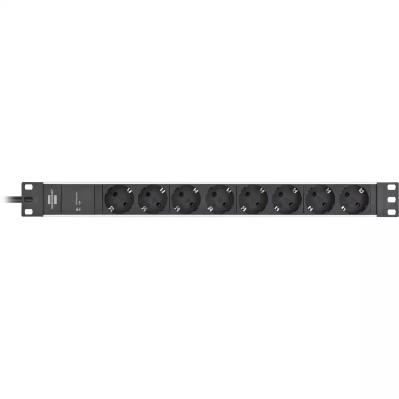 Brennenstuhl 1390007308 - 2 m - 8 tomas de corriente - interior - IP20 - aluminio - plástico - negro - plata