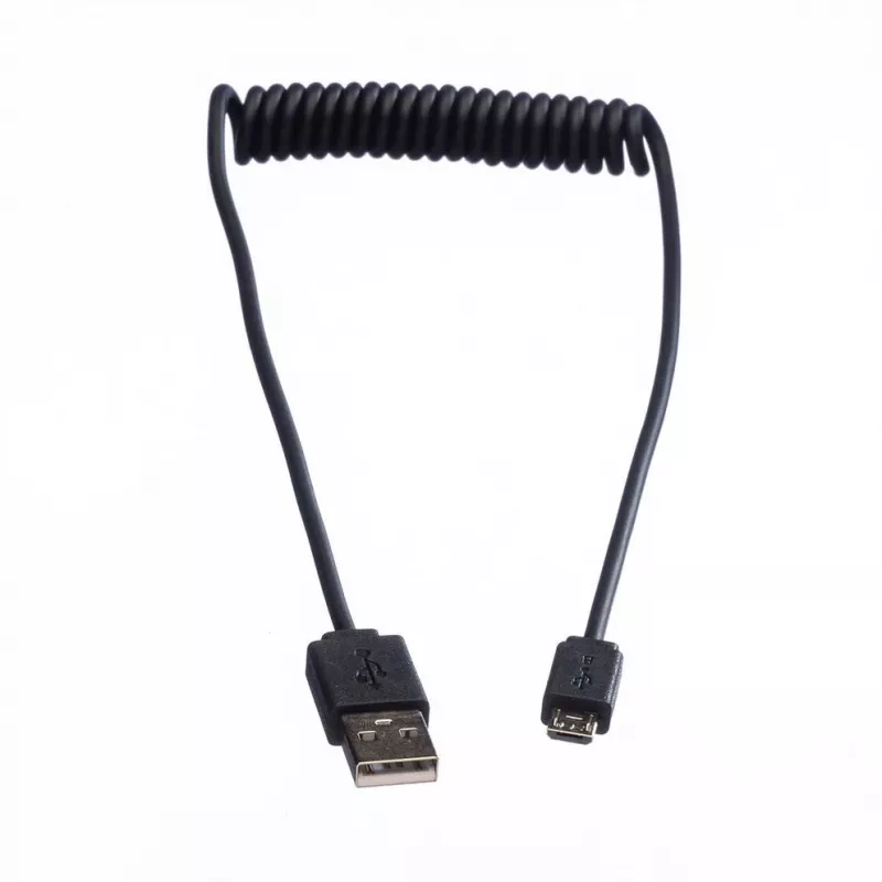 ROLINE Cable en espiral USB 2.0 - A - Micro B - ST/ST 1,0 m - Apantallado - USB 2.0 Type Micro B - 1 mm - Cable en espiral (11.02.8317)