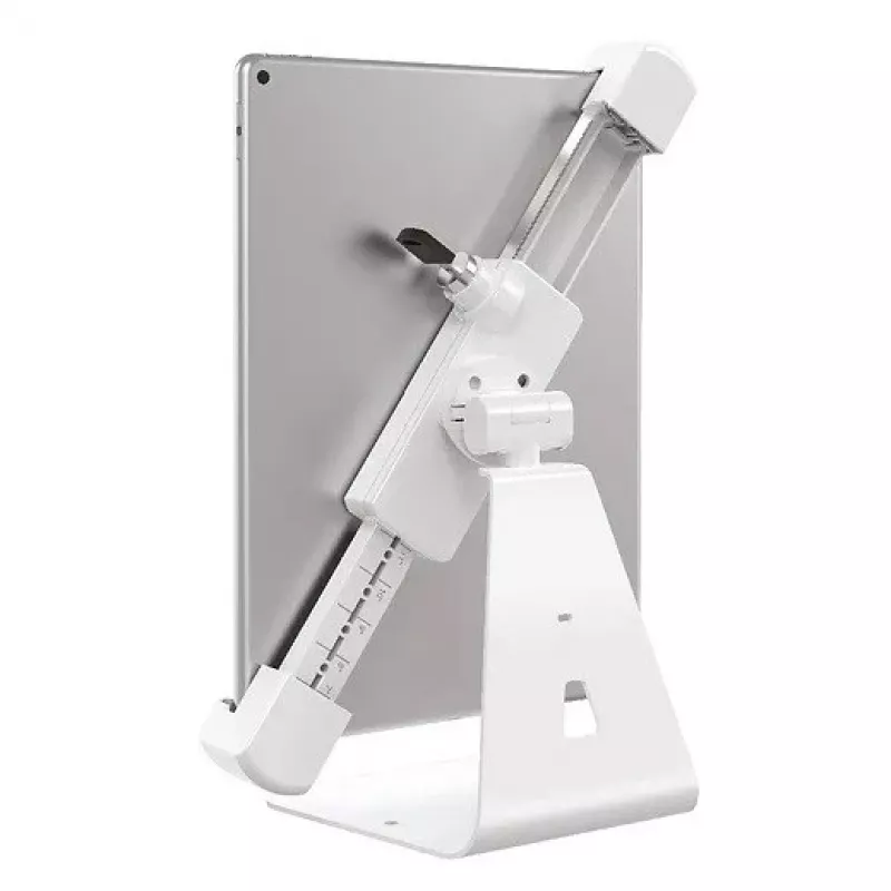 Barkan T71HL soporte de escritorio para tablet con cerradura 7–14 pulgadas, giratorio 360°, blanco