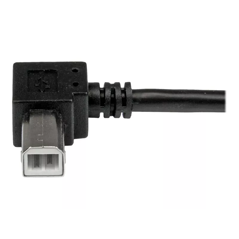 StarTech.com USBAB2MR cable USB 2.0 de A a B en ángulo recto, macho/macho, 2 m, negro