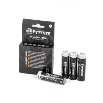 Baterías de litio-ion 18650, 3.450mAh, set de 4 (para linterna LED Petromax LM500)