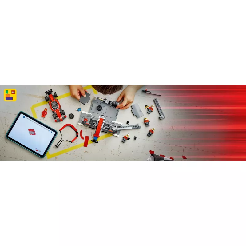LEGO City F1-Boxenstopp-Set 60443 – Coche Ferrari F1, 322 piezas, 5 minifiguras, edad 6+