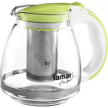 Jarra de cristal Lamart LT7028 verde transparente 13 cm de diámetro 155 mm de altura