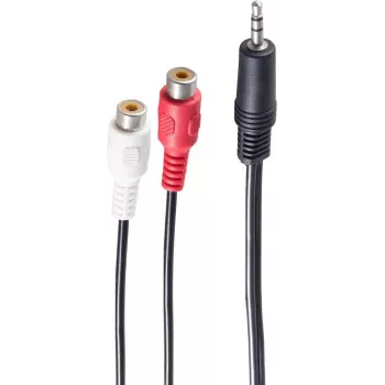 Cable de audio ShiverPeaks BS30771-1.5 1,5 m 3,5 mm a 2 x RCA negro