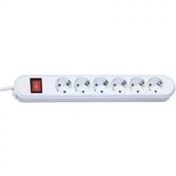 Bachmann SMART regleta de 6 tomas con interruptor, 5 m, negra