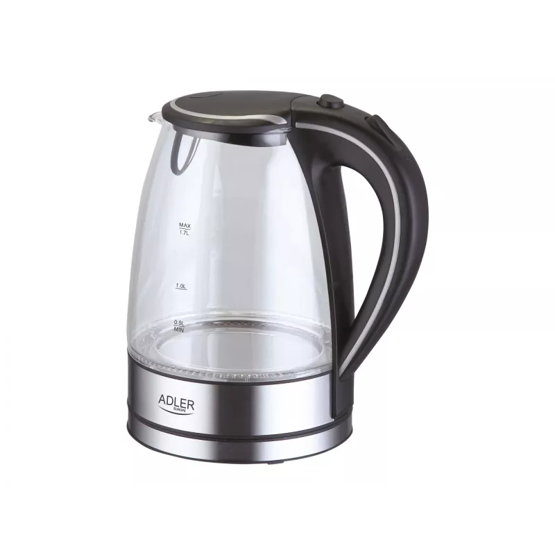 Hervidor de agua Adler AD 1225 1,7 L negro, acero inoxidable, transparente 2200 W