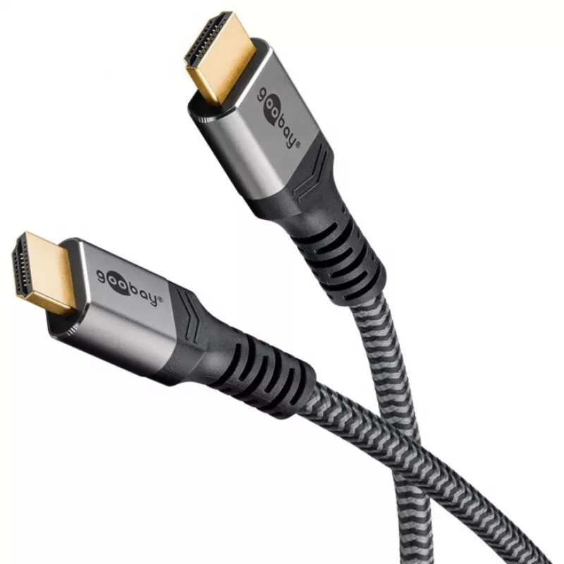 Goobay Plus Cable HDMI High-Speed con Ethernet, 4K @ 60Hz (gris, 5 metros)