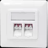 Logilink - Toma keystone - con ventana de etiquetado - LC dúplex - en ángulo - simple - 2 tomas de red - 2 módulos - blanco, RAL 9010 (NK402