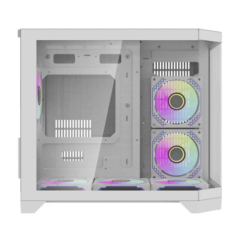 Darflash FT418 Caja de ordenador + 6 ventiladores aRGB (blanco)