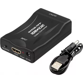 Convertidor SCART a HDMI ShiverPeaks SP90-08018 – adaptador de vídeo digital para fuentes SCART a salida HDMI