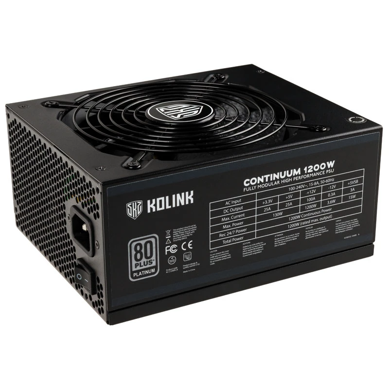Fuente de alimentación Kolink Continuum 80 PLUS Platinum modular 1200W