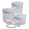 Set de recipientes de vacío para alimentos Solis 92278 — hexagonal 700 ml, 1,4 L, 2 L, blanco/transparente, apto para frigorífico y congelador