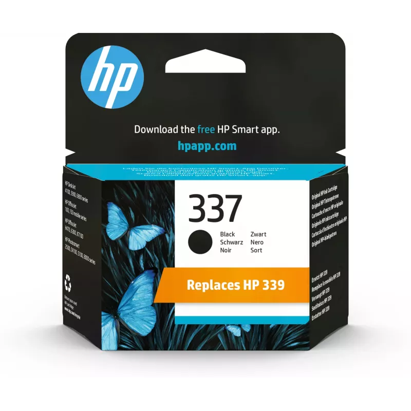 HP 337 Cartucho de Tinta Original Negro, Negro, 1 Ud., 420 Páginas