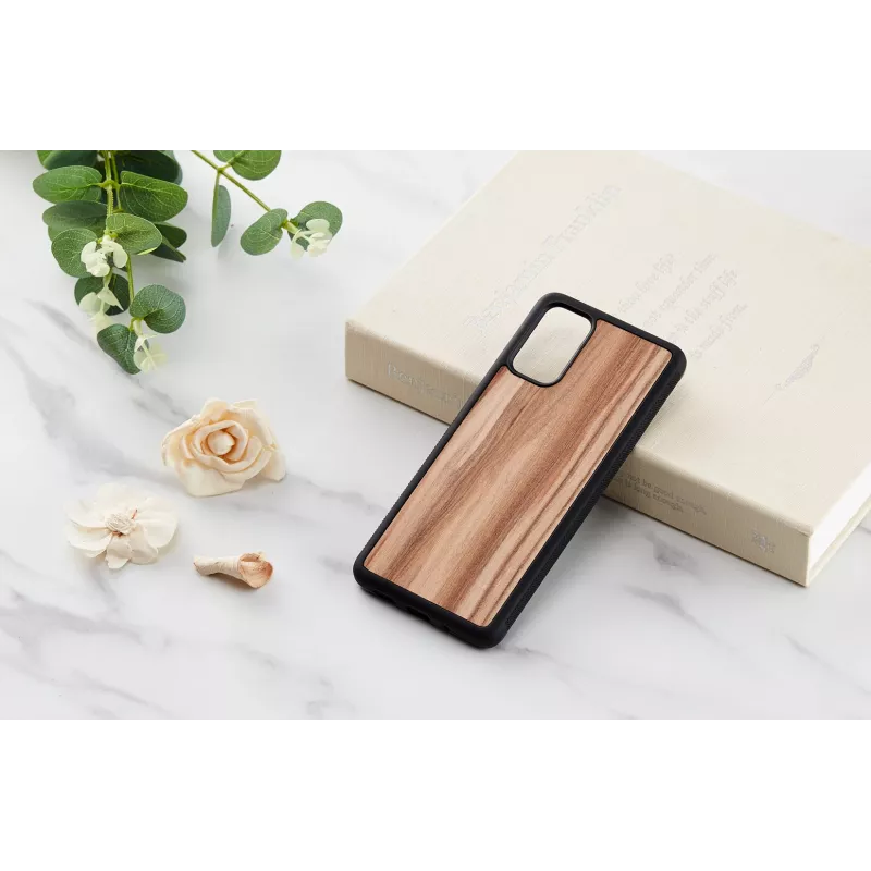 Funda para móvil man and wood Galaxy S20+ cappuccino negra – funda protectora para smartphone