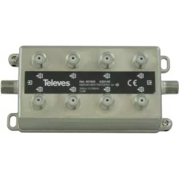 Distribuidor Televes AZ814D 8 vías 5–1218 MHz 14 dB