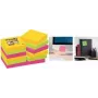 3M 62212SR Notas adhesivas, cuadradas, 90 hojas, verde/rosa/amarillo