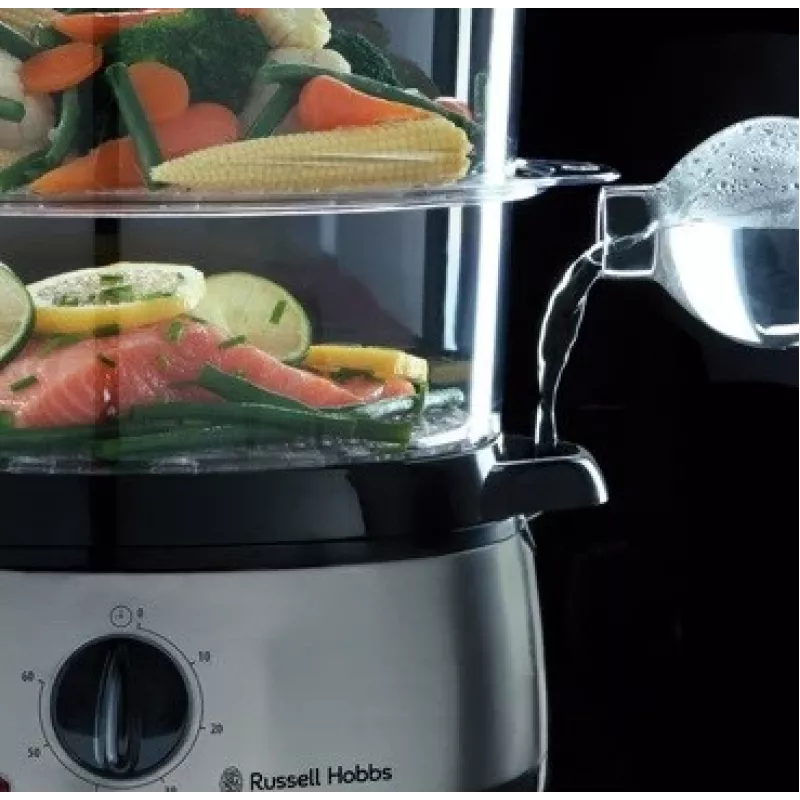 Vaporera Russell Hobbs 19270-56, 3 cestas, 9 L en total, 800 W, acero inoxidable