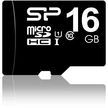 Tarjeta de memoria MicroSDHC Silicon Power 16GB Class 10 UHS-I U1 40 MB/s, sumergible, negra