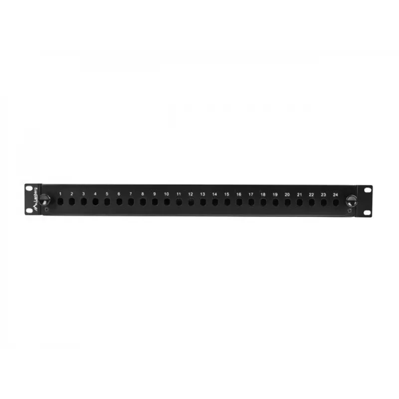 Panel de parcheo de fibra óptica LANBERG FOP1-24ST-FCB 1U 24xST / 24xFC montaje en rack Negro