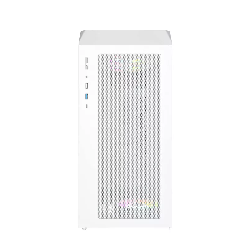 Caja de PC Montech X5M (W) Micro Tower, Blanco — Micro-ATX/Mini-ITX, compatible con fuentes ATX, 3x120 mm frontal, 1x120 mm trasero, 2 bahías de 3,5