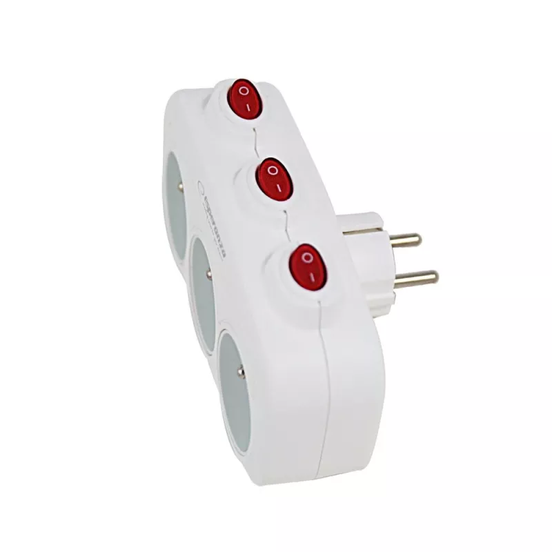 Esperanza ELK307W regleta eléctrica, 3 tomas con interruptor, blanca
