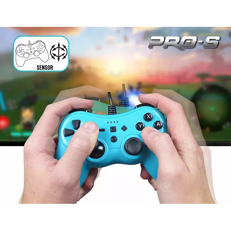 Mando con cable SUBSONIC SA5488-1 Neon Blue — para Nintendo Switch, conexión por cable