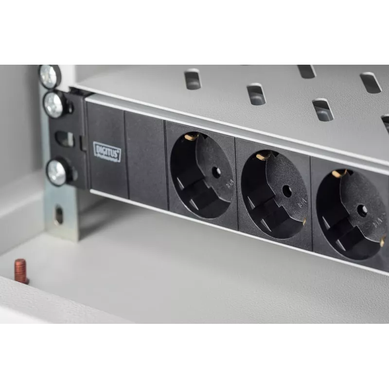 Regleta de enchufes de aluminio Digitus DN-95411 3 tomas de seguridad 2 m