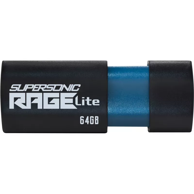 Memoria USB PATRIOT Supersonic Rage Lite 64 GB USB Type-A 3.2 Gen 1, mecanismo deslizante, resistente a golpes
