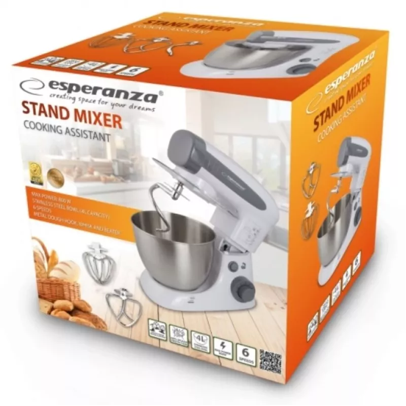 Esperanza EKM024 Cooking Assistant batidora de pie, 800 W, 4 l