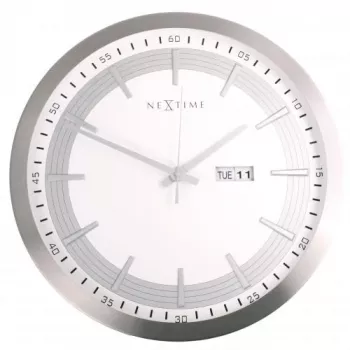 NeXtime Reloj de pared 3009 Captain, Ø44 cm, blanco