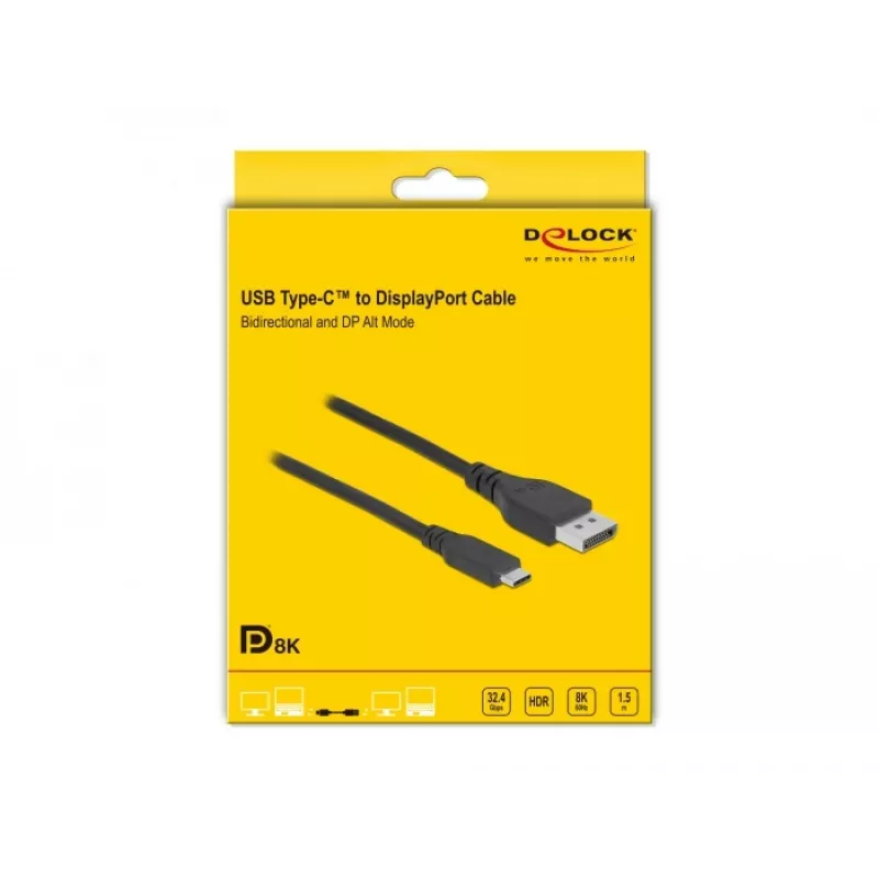 Cable USB Type-C a DisplayPort DeLOCK 86040 8K 60 Hz 1,5 m