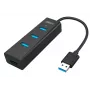 UNITEK Y-3089 hub de interfaz USB 3.2 Gen 1 (3.1 Gen 1) Type-A 5000 Mbit/s negro
