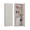 Armario de baño Nel DD 1K cesta color crema puertas largas