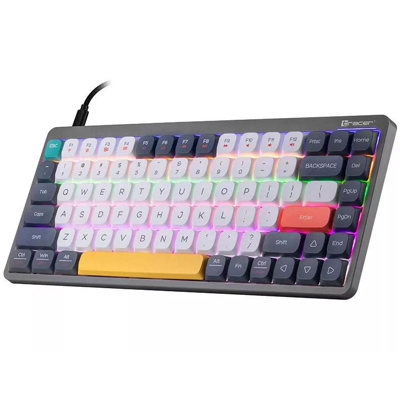 Teclado mecánico Tracer FINA 84 gris (interruptor Outemu Red) TRAKLA47279