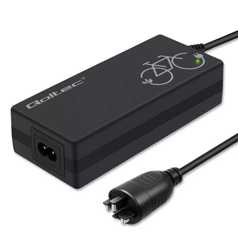 Cargador para e-bike 36V/42V 2A con conector macho Bosch de 3 pines QOLTEC