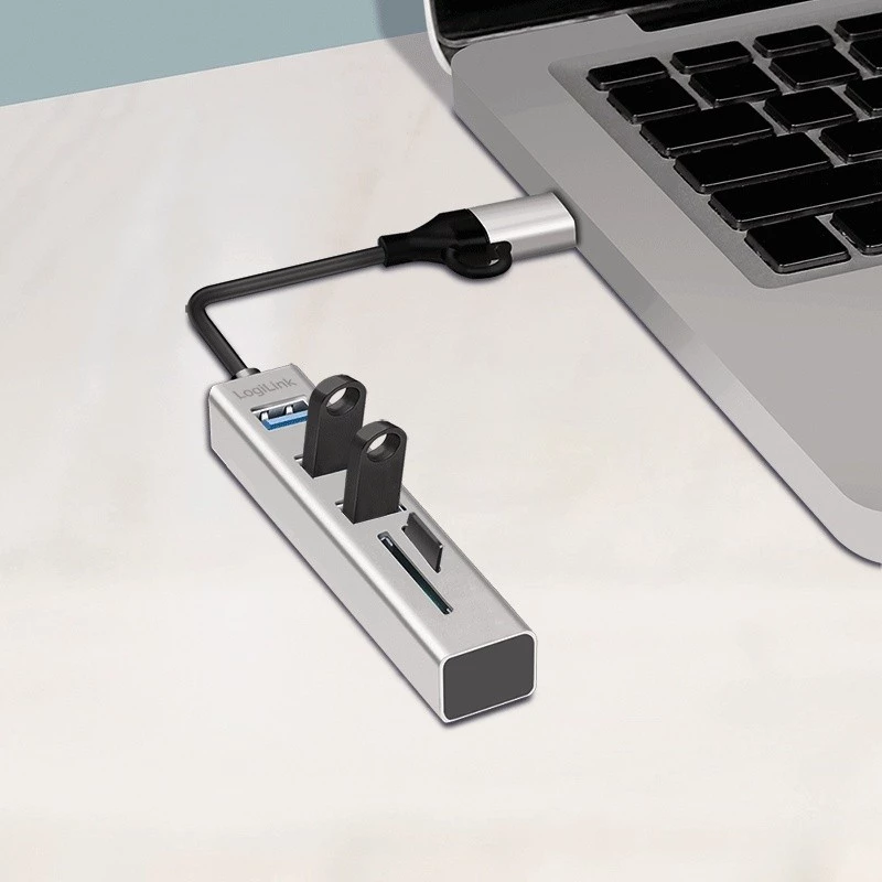 Hub USB 3.0 USB-A, ranura SD/microSD, 2 en 1
