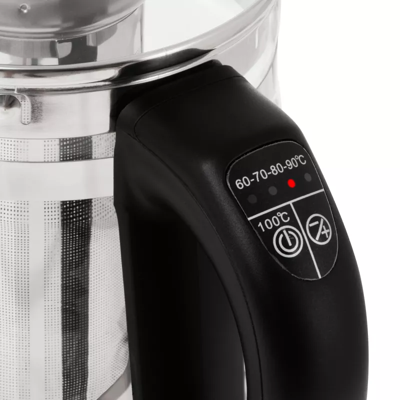 Adler Hervidor de agua | AD 1299 | Eléctrico | 2200 W | 1,5 L | Vidrio | Base giratoria 360° | Negro