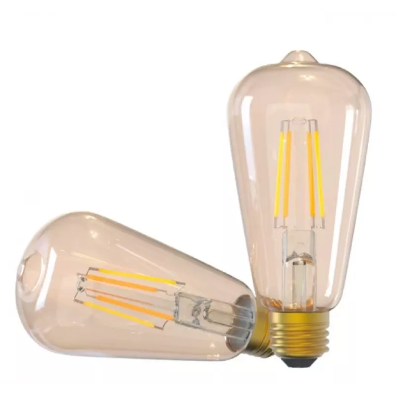 Tellur TLL331191 bombilla inteligente WiFi de filamento E27, 6 W, 600 lm, 2000–5000K, regulable, ámbar, luz cálida / blanca